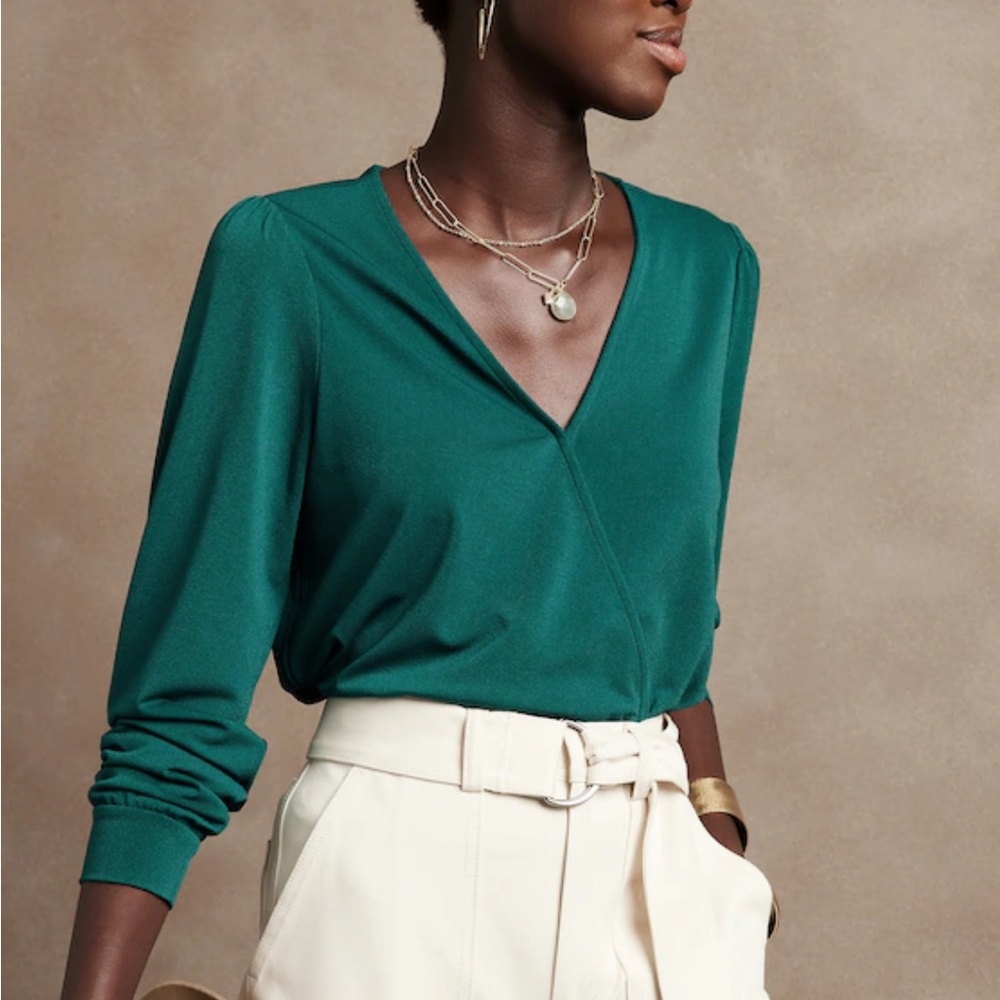 Banana Republic Faux Wrap Top NWT